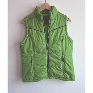 PARIS BLUES Ski Vest Womens GREEN  Zip Up Outerwear S